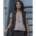 Power Rangers Naomi Scott Women Black Leather Vest