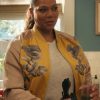 Queen Latifah The Equalizer Yellow Floral Bomber Jacket