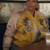 Queen Latifah The Equalizer Yellow Floral Bomber Jacket