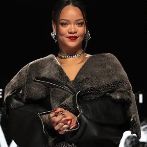 Rihanna Halftime Show 2023 Fur Leather Jacket