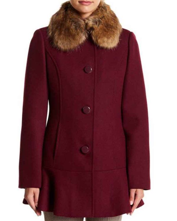 Riverdale S04 Veronica Lodge Maroon Coat