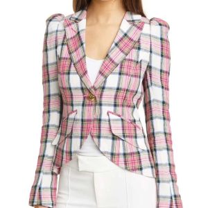 Riverdale S05 Toni Topaz Pink Checked Plaid Blazer