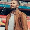 David Beckham Brown Save Our Squad Leather Jacket