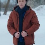 Snow Day 2022 Hal Brandston Orange Puffer Jacket