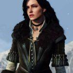 The Witcher 03 Yennefer Black Fur Collar Vest