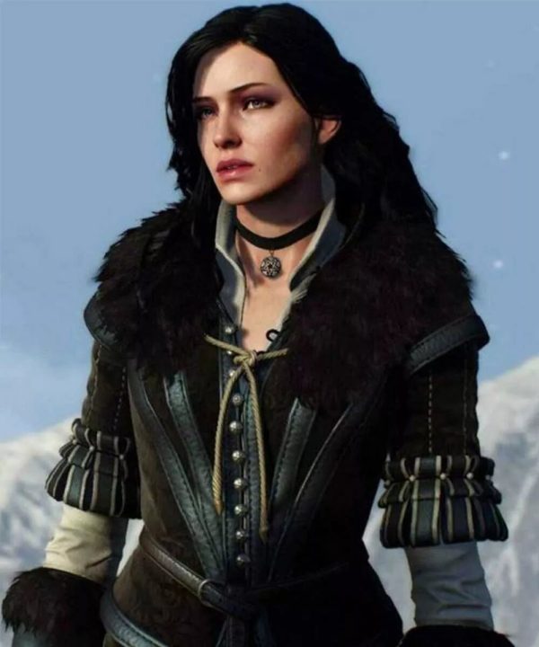 The Witcher 03 Yennefer Black Fur Collar Vest