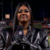 World Series Game Jazmine Sullivan Black Leather Coat