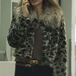 Saffron Burrows You S03 Dottie Quinn Leopard Fur Jacket