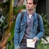 You Penn Badgley Blue Trucker Jacket