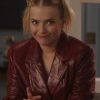 Emily In Paris S03 Camille Maroon Leather Blazer