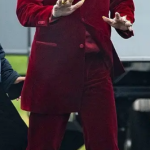 Renfield 2023 Conde Dracula Red Velvet Suit