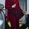 Renfield 2023 Conde Dracula Red Velvet Suit