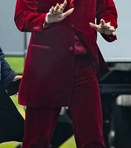 Renfield 2023 Conde Dracula Red Velvet Suit