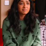 Never Have I Ever S03 Devi Vishwakumar Green Sweater