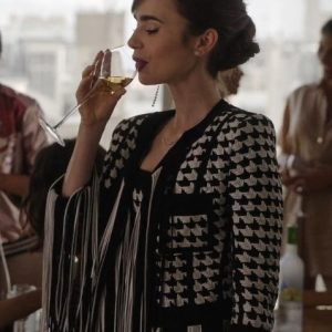 Emily In Paris S03 Emily Cooper Houndstooth Jacket