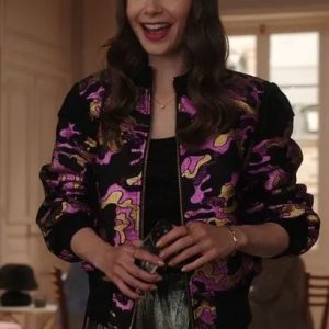 Emily in Paris S03 Emily Cooper Multicolor Bomber Jacket