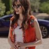 Emily In Paris S03 Lily Collins Orange Embroidered Vest