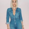 Khloe Kardashian Blue Denim Jumpsuit