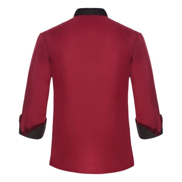 Unisex Long Sleeve Red Chef Coat 