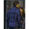 Love Again Sam Heughan Blue Check Jacket