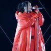 Rihanna Super Bowl Halftime 2023 Red Leather Oversized Coat