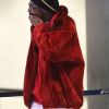 Snoop Dogg Faux Fur Red Coat