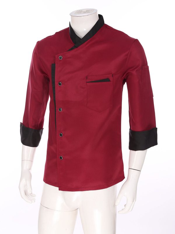 Unisex Long Sleeve Red Chef Coat 