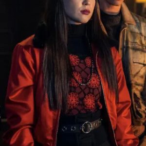 Wednesday 2022 Yoko Tanaka Red Bomber Jacket